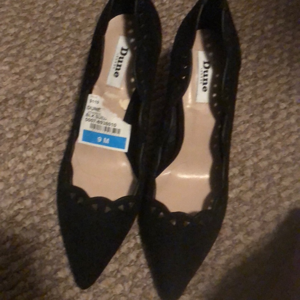 Dune London Black Suede Shoes. Brand new, 3” heel